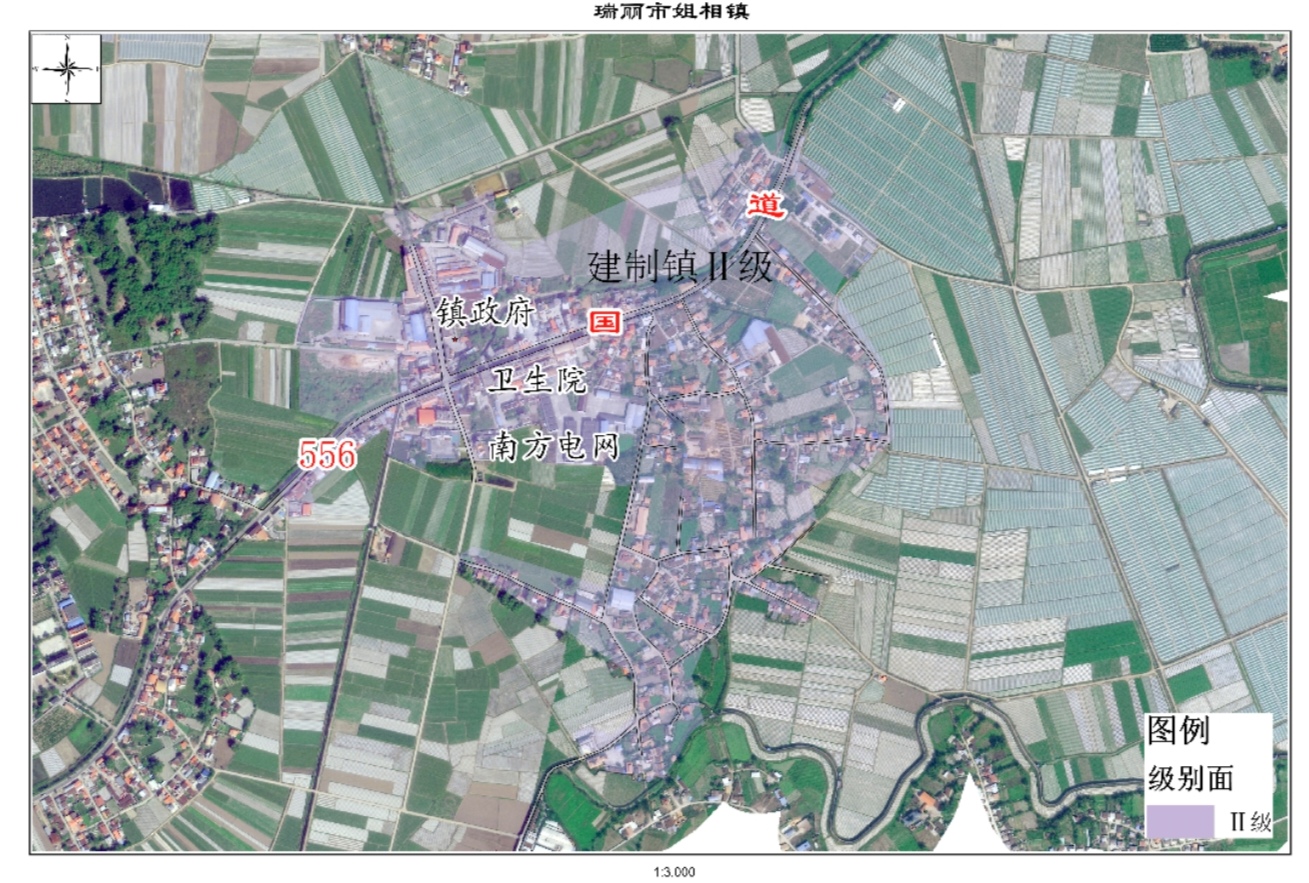 瑞丽市姐相镇城镇土地使用税土地计税等级及征收范围参考图