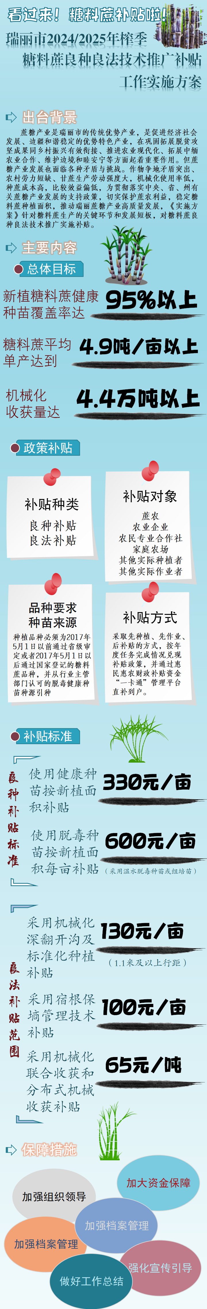 一图看懂 瑞丽市20242025年榨季糖料蔗良种良法技术推广补贴工作实施方案_01