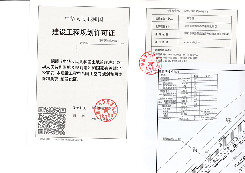 瑞丽市张志兰办公楼建设项目建设工程规划许可证（变更）_页面_1_副本