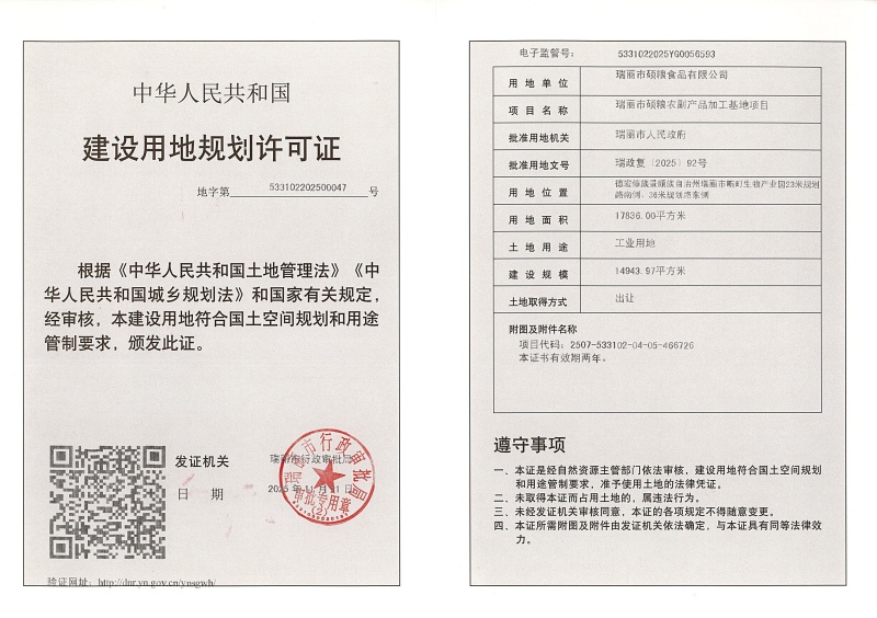 瑞丽市硕粮农副产品加工基地项目建设用地规划许可证_页面_1 (1)